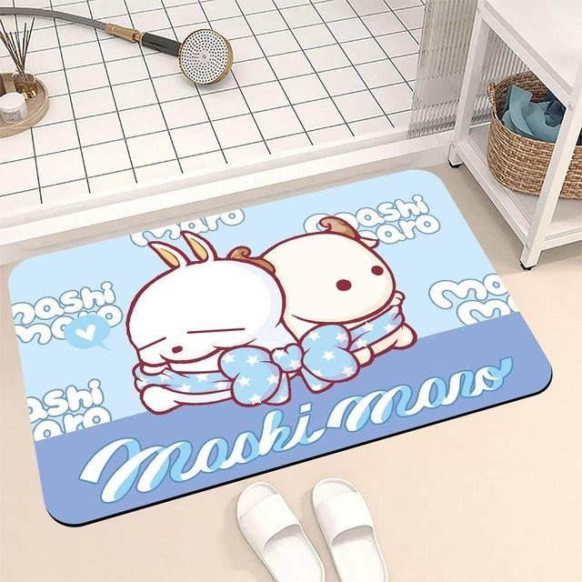 Yiran Furniture Saugfähige Badezimmer Bodenmatte Cartoon Rogue Rabbit in Blau, B/B: 50 x 80 cm - Bild 1