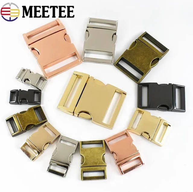 Meetee Metall Seitenschnallen Gebogen Quick Release für Rucksack Gurt Verschluss und Hundehalsband DIY Hardware Zubehör, 5 oder 10 Stück - Bild 1