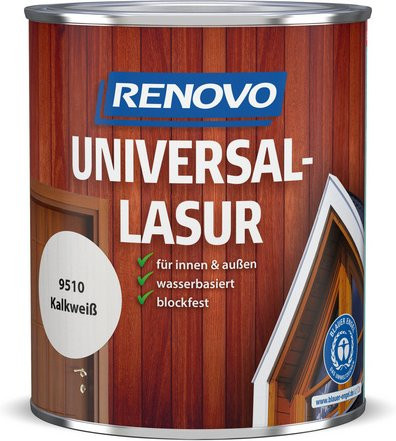 RENOVO Allzwecklasur wasserbasiert in Kalkweiss, 750 ml - Bild 1