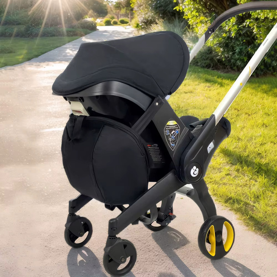 Aufbewahrungstasche für Baby-Autositz und Kinderwagen als Rucksack oder Schultertasche, kompatibel mit Doona & FooFoo, Farbe: Schwarz - Bild 3