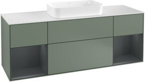 V&B Finion Waschtischunterschrank mit Wandbeleuchtung, Farbe: Weiß lackiert, Breite: 160 cm, Tiefe: 50,1 cm, Höhe: 50,1 cm - Bild 1