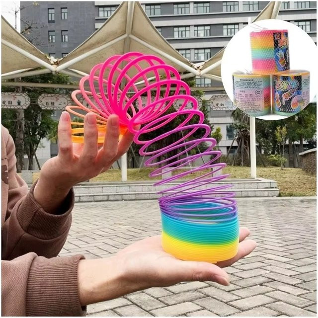 Meade Regenbogen-Spiralfeder-Fidget-Spielzeug, faltbar, bunt - Bild 1