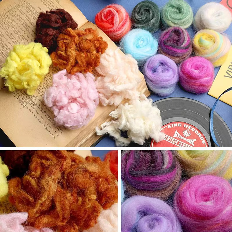 20-teiliges Nadelfilz-Set mit buntem Wollroving und Nadelfilzgarn für deine DIY-Bastelarbeiten - Bild 5