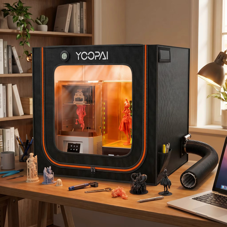 YOOPAI 3D-Harzdrucker-Gehäuse in Schwarz, wasserdicht und feuerfest mit konstanter Temperatur, H x B x T: 73 x 80 x 55 cm - Bild 5