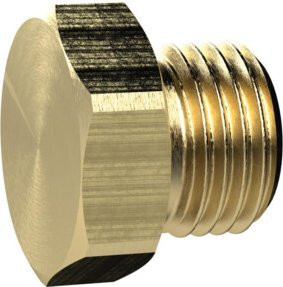 Riegler Verschlussschraube mit Außensechskant, M5, SW 8, Messing, Goldfarben - Bild 1