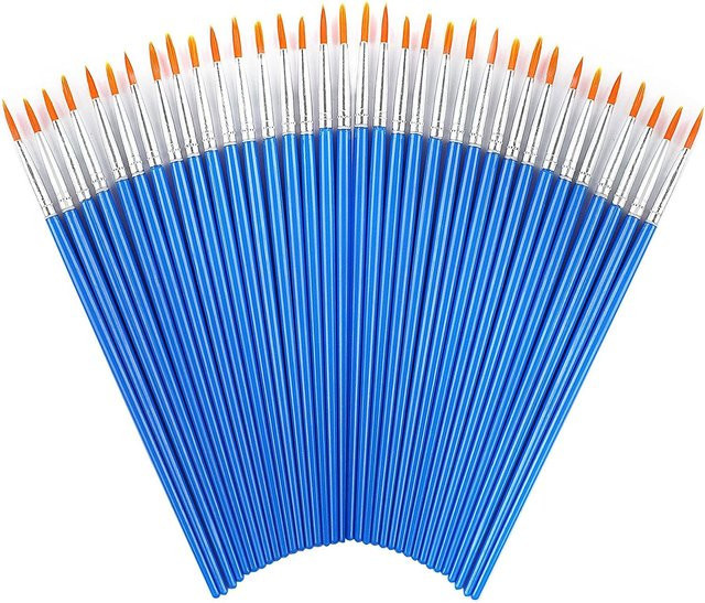 Yutiars 100-teiliges Premium-Pinsel-Set mit Mikrodetail und Holzgriffen in Blau - Bild 1
