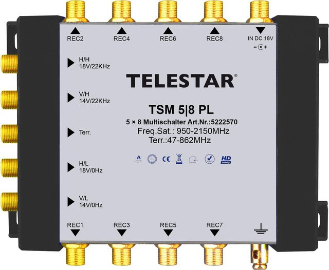 Telestar TSM 5/8 Premium Line Multischalter schwarz/silber - Bild 1