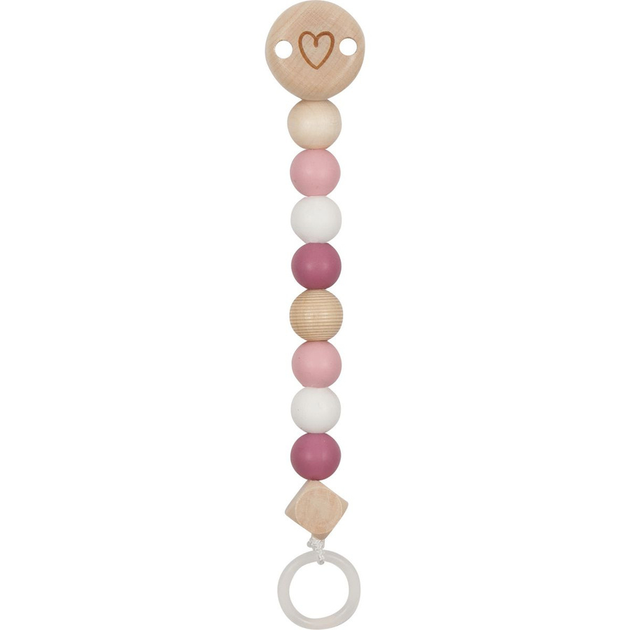 Goki Schnullerkette, Silikonperlen, Herzchen, Rosa, Kinder - Bild 1