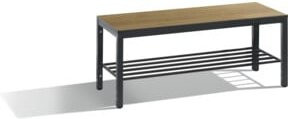 C+P Umkleidebank Basic Plus mit Schuhrost, Dekor Eiche, Gestell Schwarzgrau, H: 40,1 cm, B: 100 cm, T: 35,3 cm - Bild 1