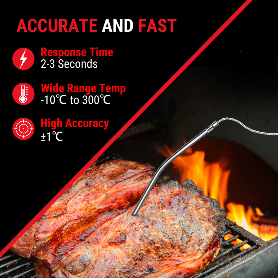 ThermoPro TP716 Digitalthermometer mit Sonde für Ofen, Fritteuse und Grill inklusive Timer für die Küche - Bild 2