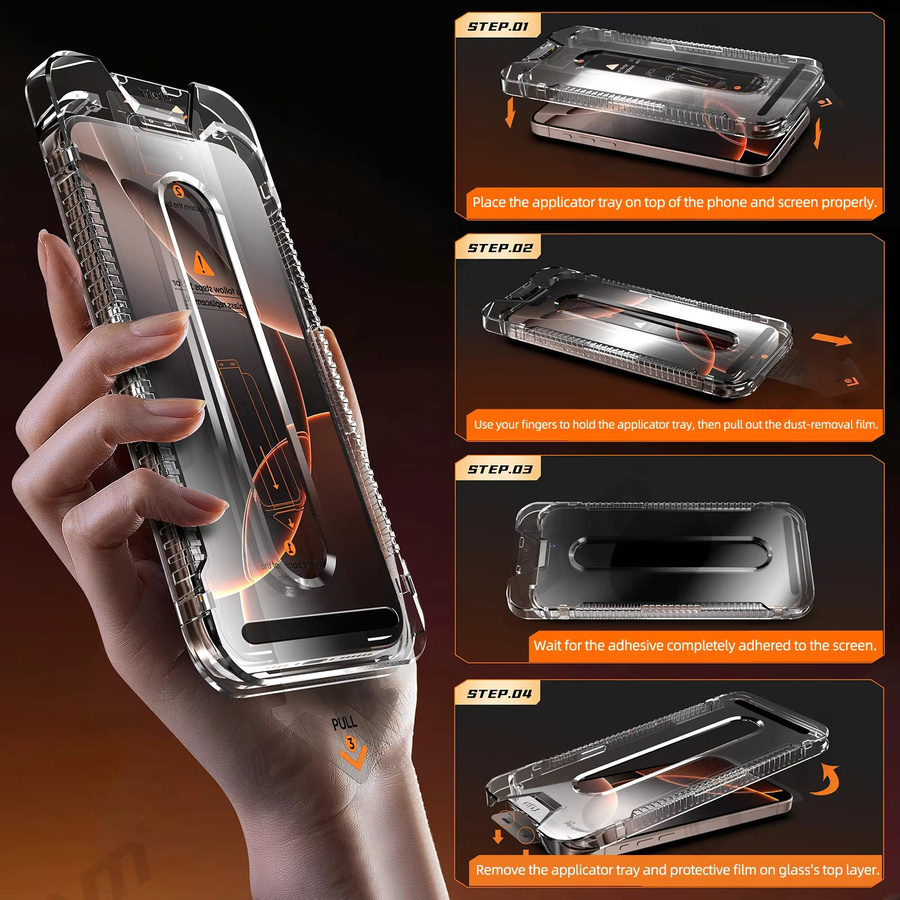 ONM HD-Hartglas Displayschutzfolie für iPhone 17 Air Pro Max, transparent - Bild 6