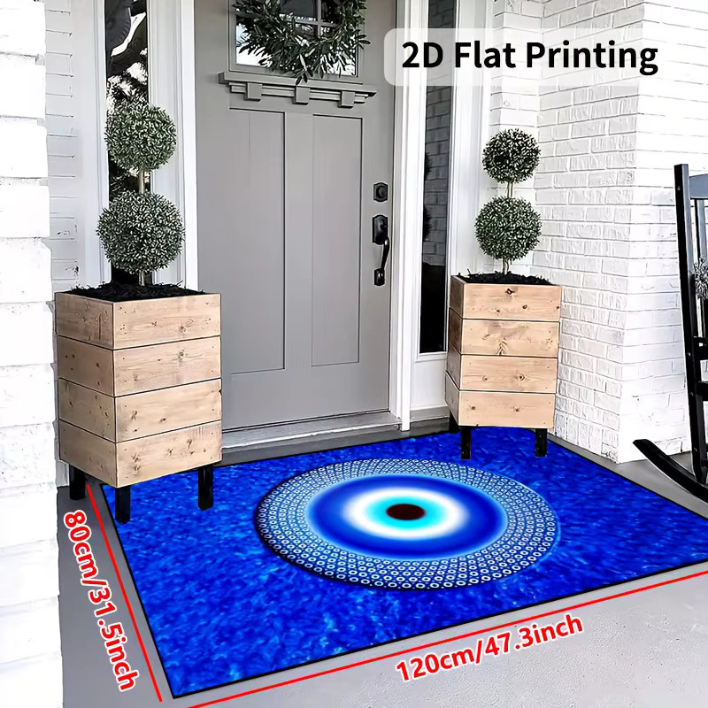 VIKAMA Fußmatte All-Seeing Eye in Blau, rutschfeste Boho-Eingangsmatte für Flur und Badezimmer, B/T: 60 x 40 cm - Bild 4