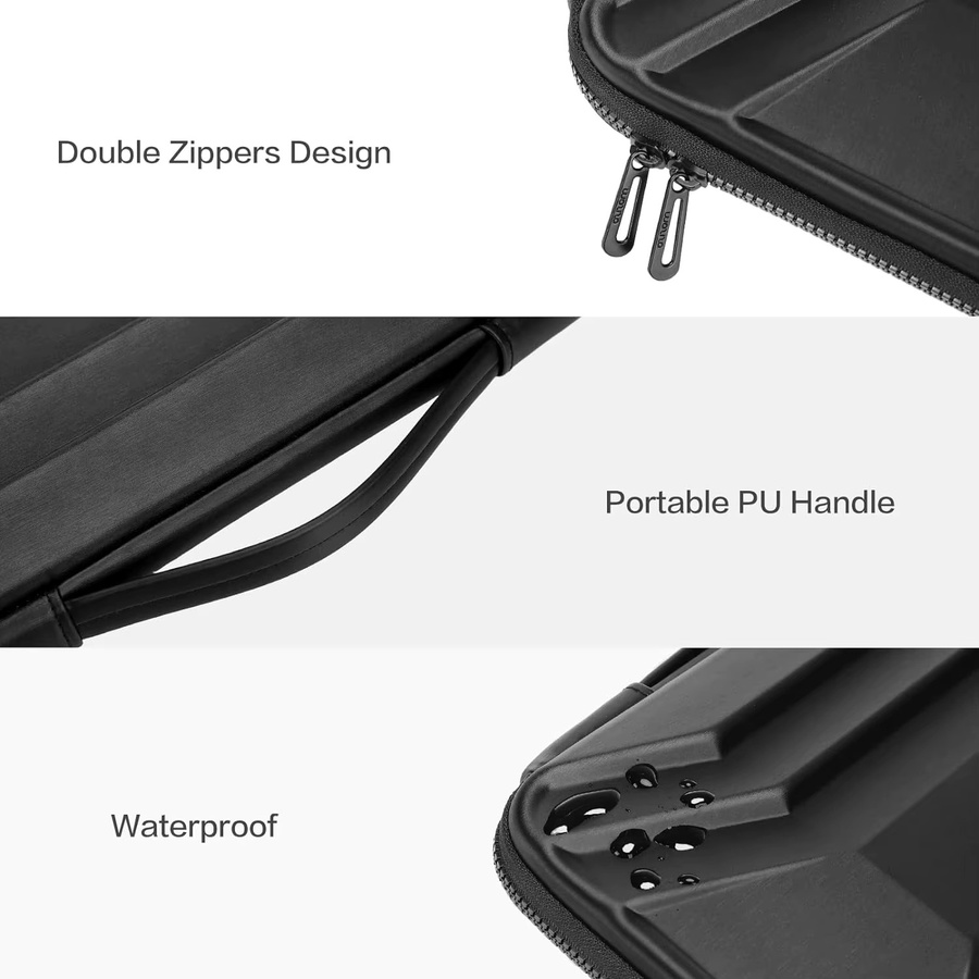 MOSISO Laptop-Hartschalentasche aus wasserdichtem EVA in Schwarz für 13 bis 16 Zoll MacBook Air Pro, Dell, Asus und HP Notebook - Bild 4