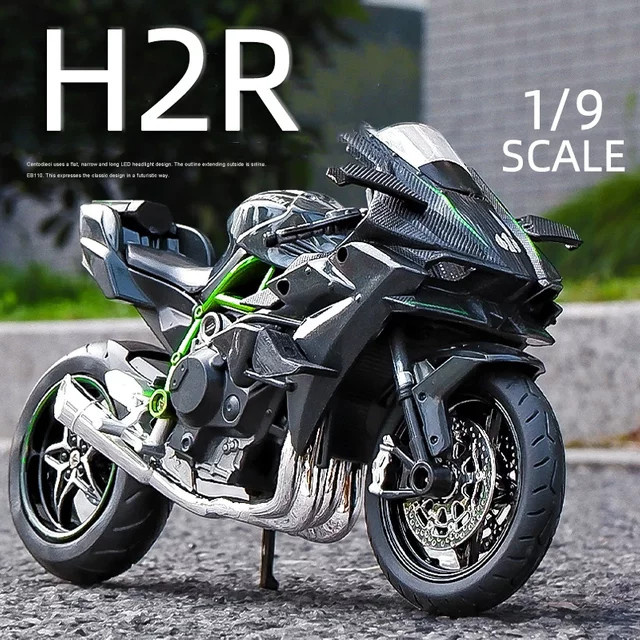 Maisto Kawasaki H2R Motorrad Modell, Maßstab 1:9, mit Licht und Sound - Bild 1
