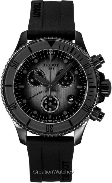 Tissot Chronograph, Quarz, Edelstahl, Kunststoff, Schwarz, Herren - Bild 1