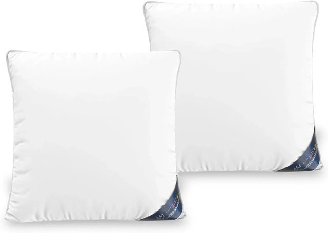 AM Qualitätsmatratzen Premium Daunenkissen 2er Set in Weiß mit 3-Kammer-System, B/B: 80 x 80 cm, Downpass zertifiziert - Bild 1