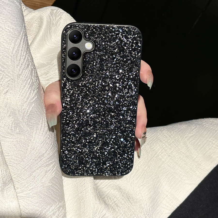 Luxuriöse Soft Shell Handyhülle mit schwarzem Strass-Glitzer für Samsung Galaxy S26 S25 S24 S23 Plus FE Ultra A55 A36 A35 A16 A15 - Bild 2