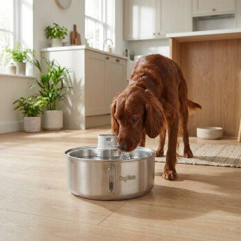 Dog Mate Kabelloser Edelstahl-Trinkbrunnen für Haustiere in Silber, 8 Liter - Bild 1