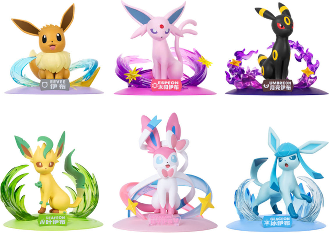 Funism Pokemon Sammelfiguren Sylveon Leafeon Glaceon aus Kunststoff, mehrfarbig - Bild 1
