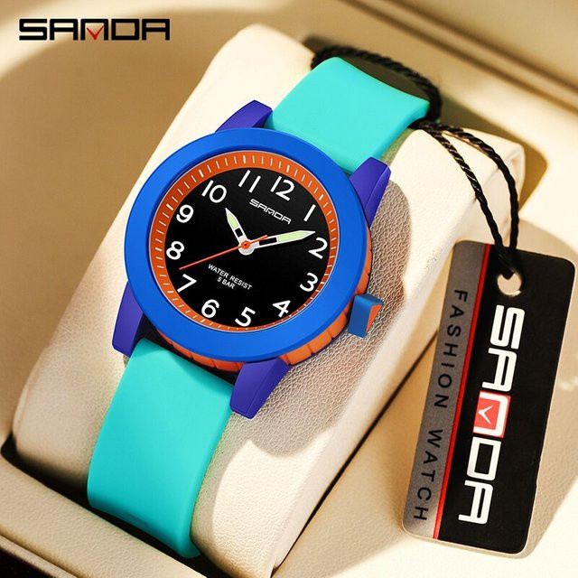 Sanda Armbanduhr, Quarz, Silikon, Schwarz, Kinder - Bild 1