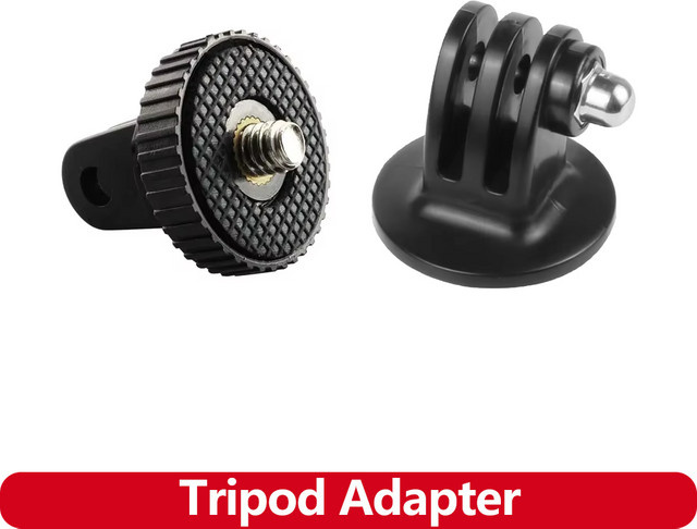Stativ-Adapter Set für GoPro Hero, Insta360 und DJI Osmo Action-Kameras mit 1/4 Zoll Schraube und 2-Zinken sowie 3-Zinken Konverterhalter in Schwarz - Bild 1