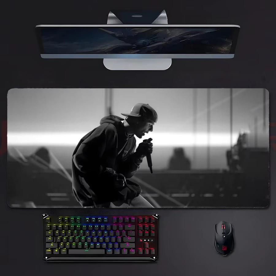 Singer Trendy J-Justin Bieber Gaming-Mauspad, große Schreibtischunterlage für PC in Schwarz und Multicolour - Bild 2