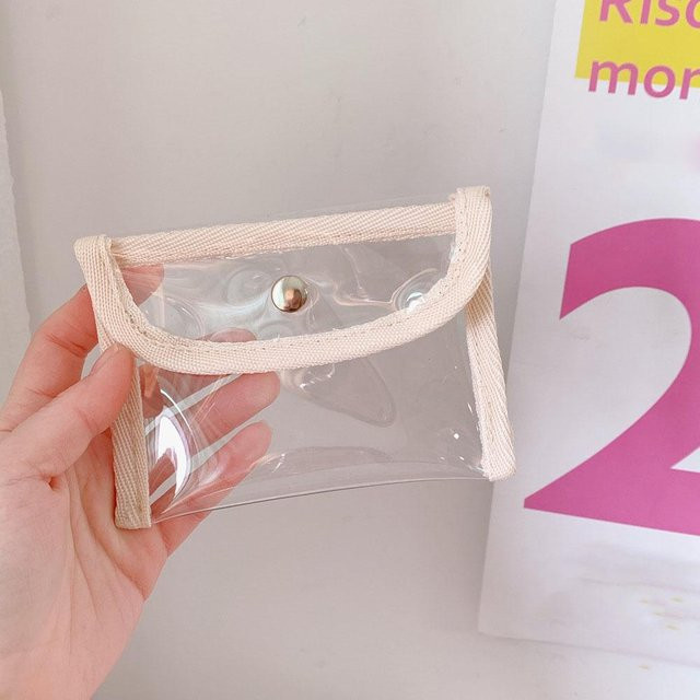 Transparente Kosmetiktasche für Make-up und Zubehör in Beige für Damen - Bild 1