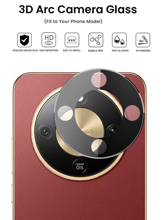 Honor X9d Magic8 Lite 5G Kameraschutzfolie aus gehärtetem Glas in Schwarz mit 3D-Schutz für die Kameralinse - Bild 6