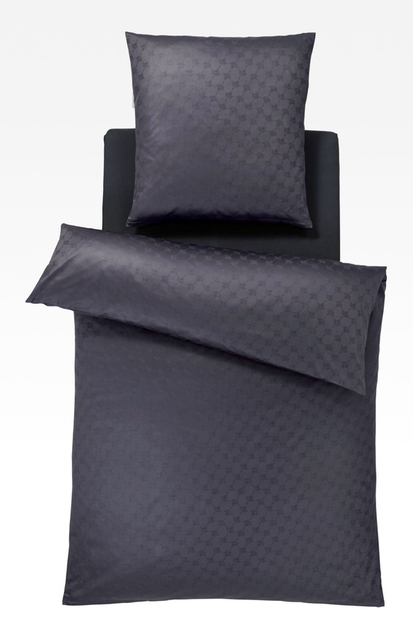 JOOP! Bettwäsche Cornflower 4020 aus Mako-Satin in Grau mit floralem Jacquard-Design, Bettbezug 155 x 220 cm und Kissenbezug 80 x 80 cm - Bild 1