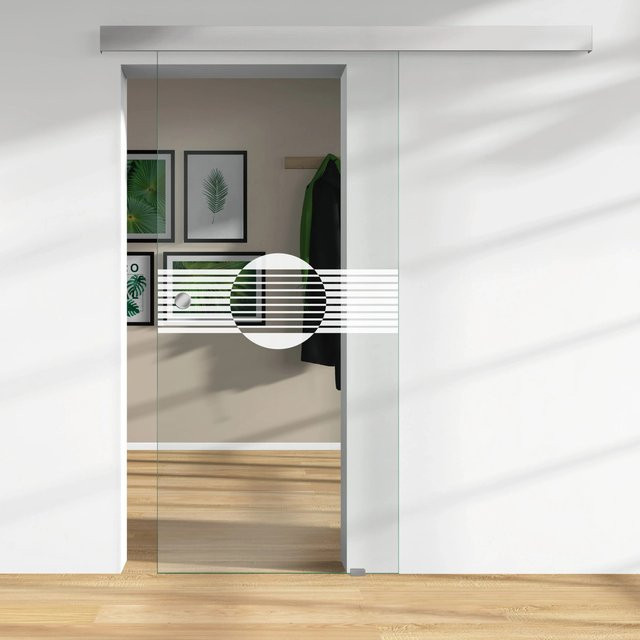 Skyscope Glasschiebetür ESG Floatglas mit Lasermattierung, transparent, B: 206,0 cm, H: 94,0 cm, Tiefe: 0,8 cm - Bild 1