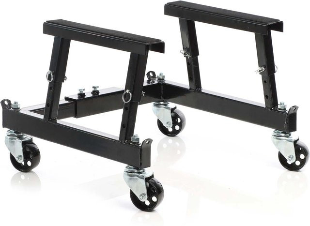 Wiltec Montageständer für Motorräder mit Rädern, schwarz, Tragkraft 680 kg - Bild 1
