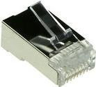 ACT RJ45 CAT6 easyconnect modularer Steckverbinder für Rundkabel, geschirmt, transparent/silber, TD168C - Bild 1