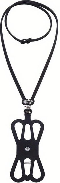 Happypilot Universal-Lanyard für dein Telefon aus Silikon mit Ringhalter und Hängeseil in Schwarz und Blau - Bild 1