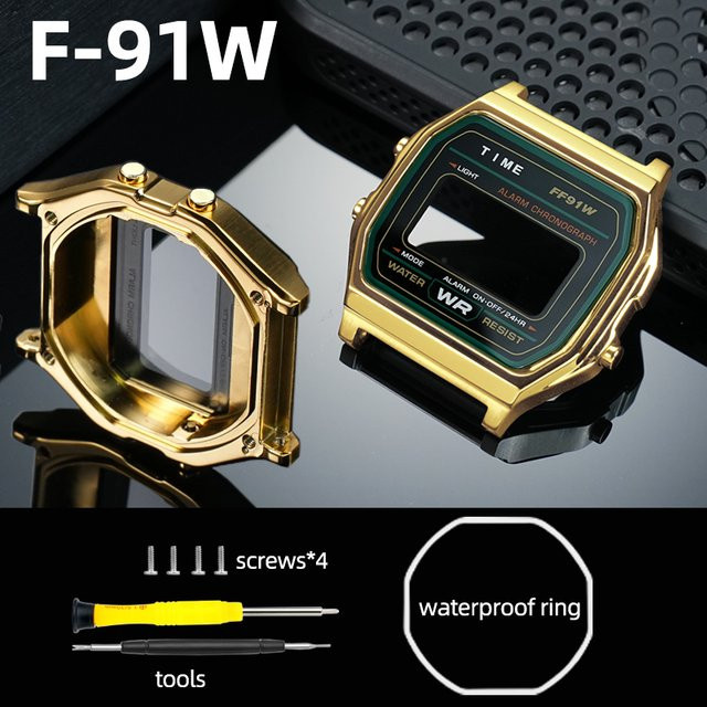 Casio Uhrenarmband Mod Kit, Edelstahl, Gold, Unisex - Bild 1