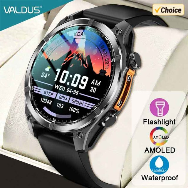 VALDUS VD40 Pro Smartwatch für Männer in Schwarz mit AMOLED Display, Kompass, SOS-Funktion, Anruf-Funktion, ChatAI-GPT und Herzfrequenzmessung - Bild 1