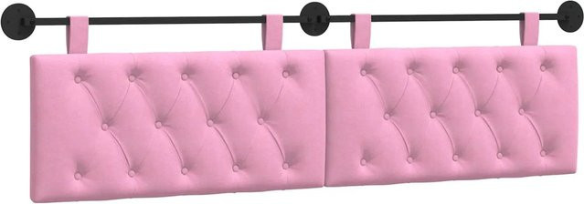 vidaXL Wandmontiertes Polsterpaneel in Rosa mit Stoffbezug, B/H/T: 190 x 55 x 7 cm - Bild 1