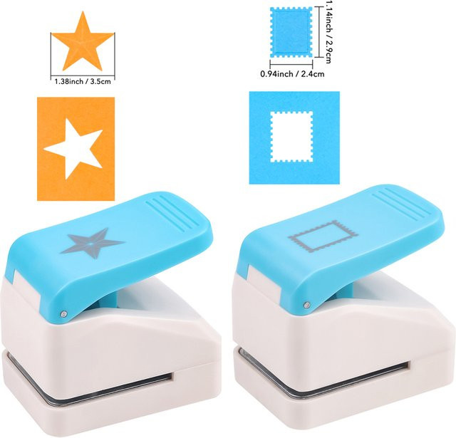 Tragbarer 3D-Prägestempel in Stern- und Porto-Form für Papierhandwerk, Scrapbooking und DIY-Kartenherstellung, Blau - Bild 1