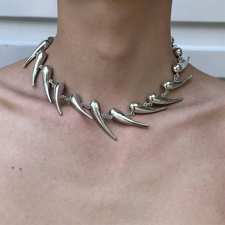 Choker-Halskette Messing, Schwarz, Unisex