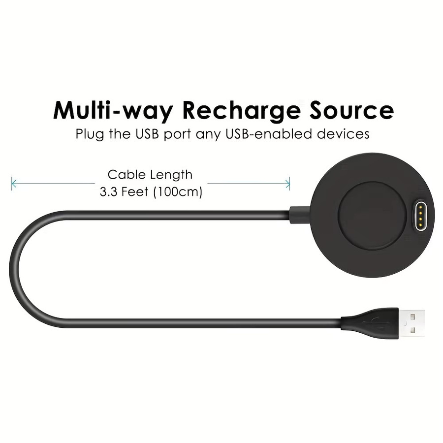 USB-Ladestation für Garmin Vivoactive 3/4/4S, Fenix 5S/5X/6S/6X und Venu 2/2S in Schwarz mit USB-C Anschluss - Bild 2