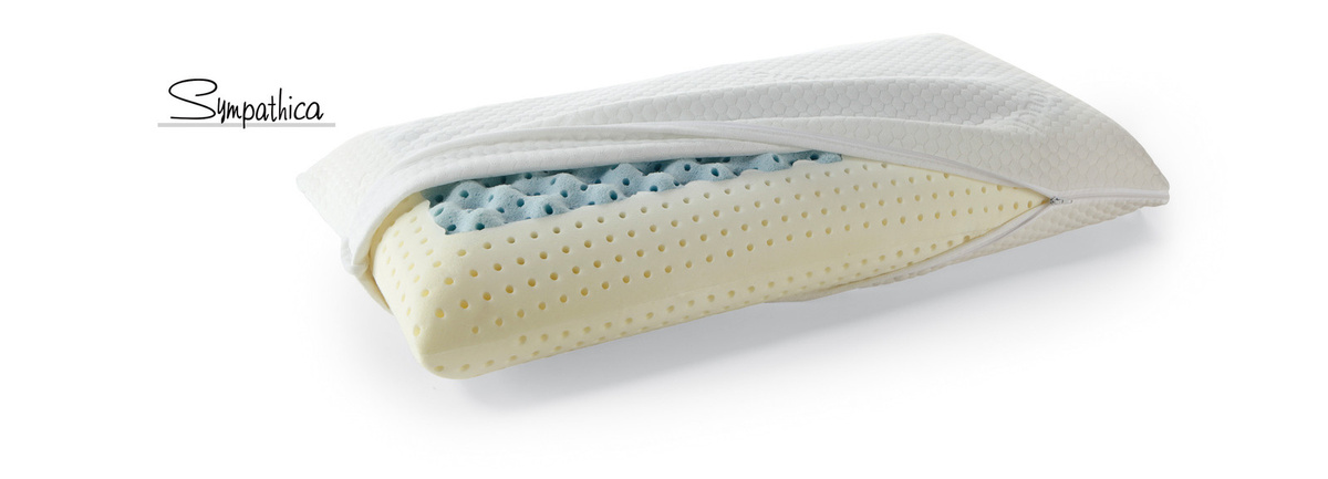Sympathica Visco Stützkissen Dual Fresh mit kühlender Wabenstruktur und Memory Foam in Weiß inklusive Reisetasche - Bild 1
