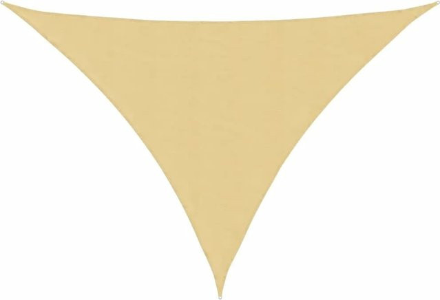 Furnicato Sonnensegel Dreieck aus Polyester Oxford in Sandfarbe, B/T/H: 700 x 500 x 500 cm - Bild 1