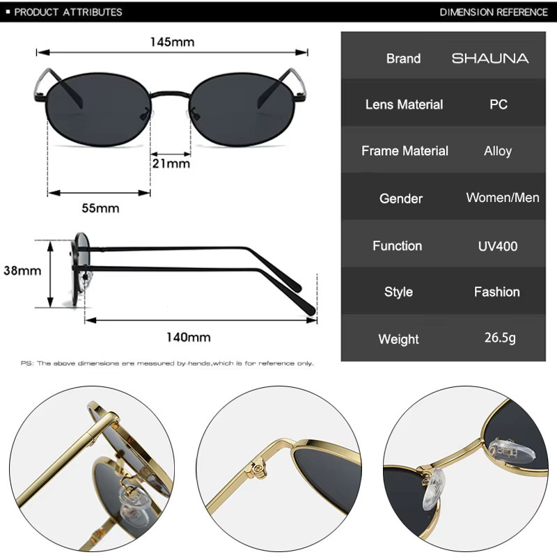 SHAUNA Sonnenbrille, oval, Metall, Vollrand, Unisex - Bild 4