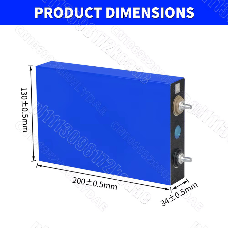 Solarician LiFePO4 Akku-Zellen 105Ah 3.2V Grade A Prismatische Zellen für Solar-, Golfwagen-, Speicher- und Yachtanwendungen in Blau - Bild 4