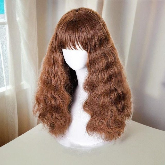 Hermine Perücke Mädchen Cosplay, Hellbraun, Lang, Lockig, mit Hair Care Set - Bild 1