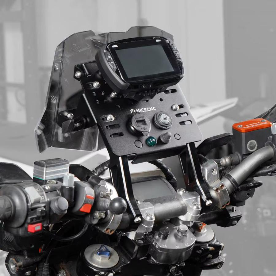 NICECNC GPS-Halterung mit Mini-Verkleidung für Husqvarna 701 Enduro Supermoto und KTM 690 Enduro R SMC R sowie GasGas SM 700, Schwarz - Bild 2