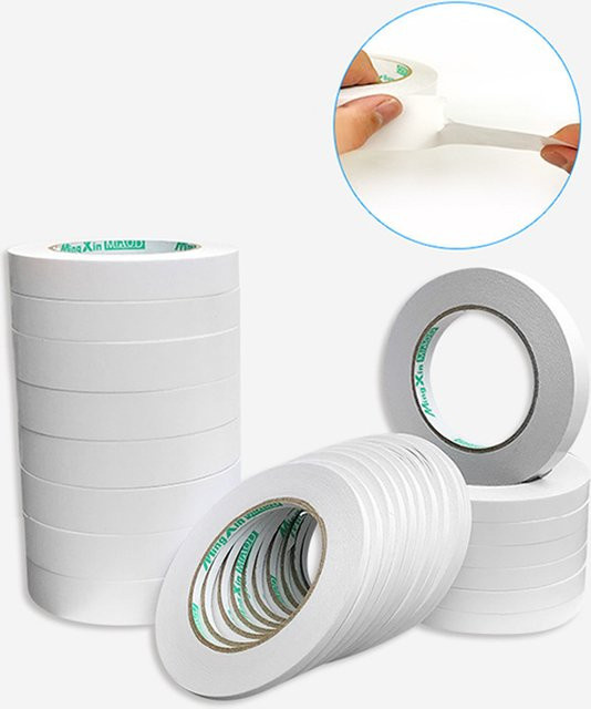 Ultradünnes doppelseitiges Klebeband in Weiß für DIY-Papierhandwerk und Geschenkpapier, B/H/T: 12,0 x 10,0 x 6,0 cm - Bild 1