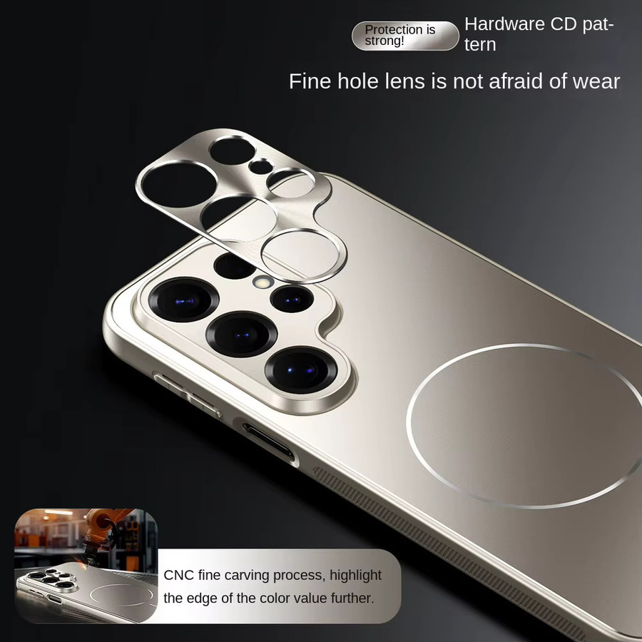 Metall-Linsenschutzabdeckung mit galvanisierter Mikromatte und Magnetring-Gehäuse für Samsung S26 Ultra, S25, S24 und S23 Plus in Pink - Bild 4