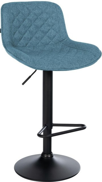 CLP Barhocker Kasson höhenverstellbar und drehbar mit Rückenlehne und Fußablage, modern mit gepolsterter Sitzfläche, schwarz - Bild 1