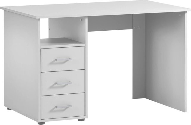 Schreibtisch Fox Small von PROREGAL in Weiß mit 3 Schubladen, H x B x T: 74 x 116 x 70 cm - Bild 1