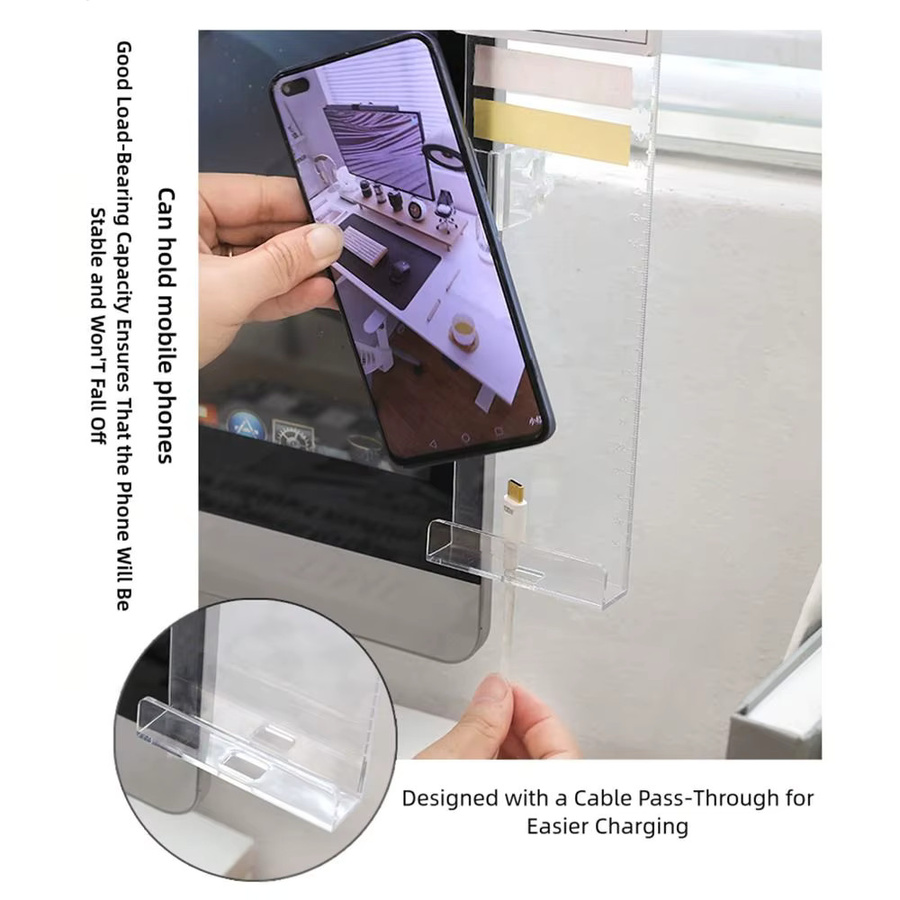 Multifunktionales transparentes Monitor-Memoboard aus Kunststoff mit Clip als praktische Notiztafel für deinen Computer-Display und Schreibtisch - Bild 4